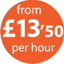 from £13'50 per hour